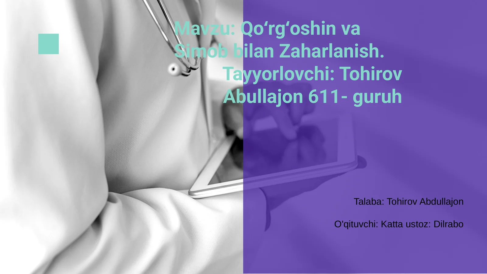 Qo‘rg‘oshin va Simob bilan Zaharlanish