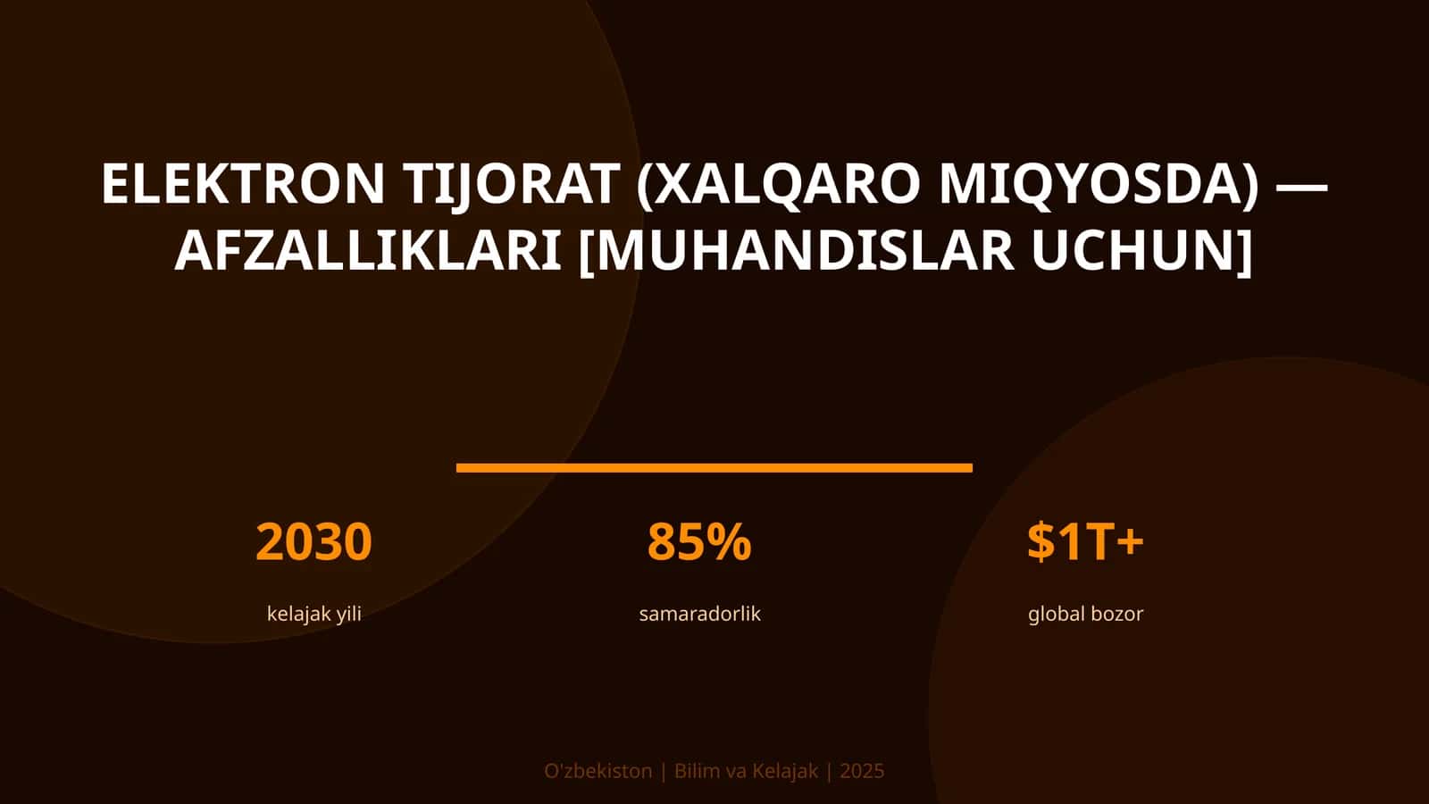 Elektron tijorat (xalqaro miqyosda) — afzalliklari [muhandislar uchun]