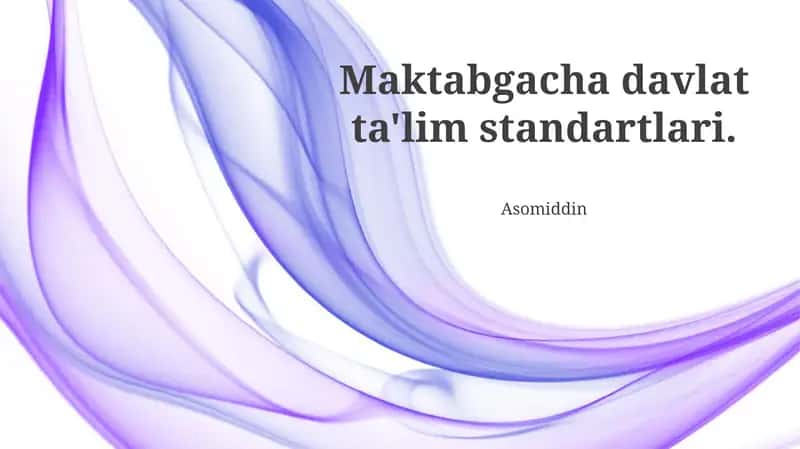 Maktabgacha ta'lim matematik standartlari