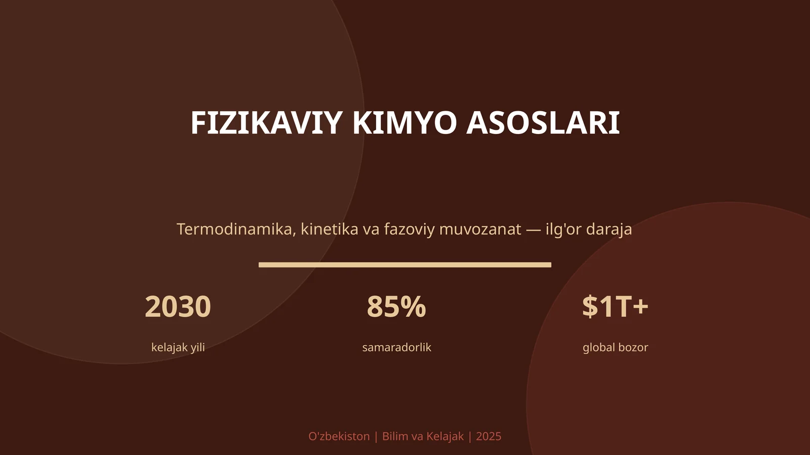 FIZIKAVIY KIMYO ASOSLARI