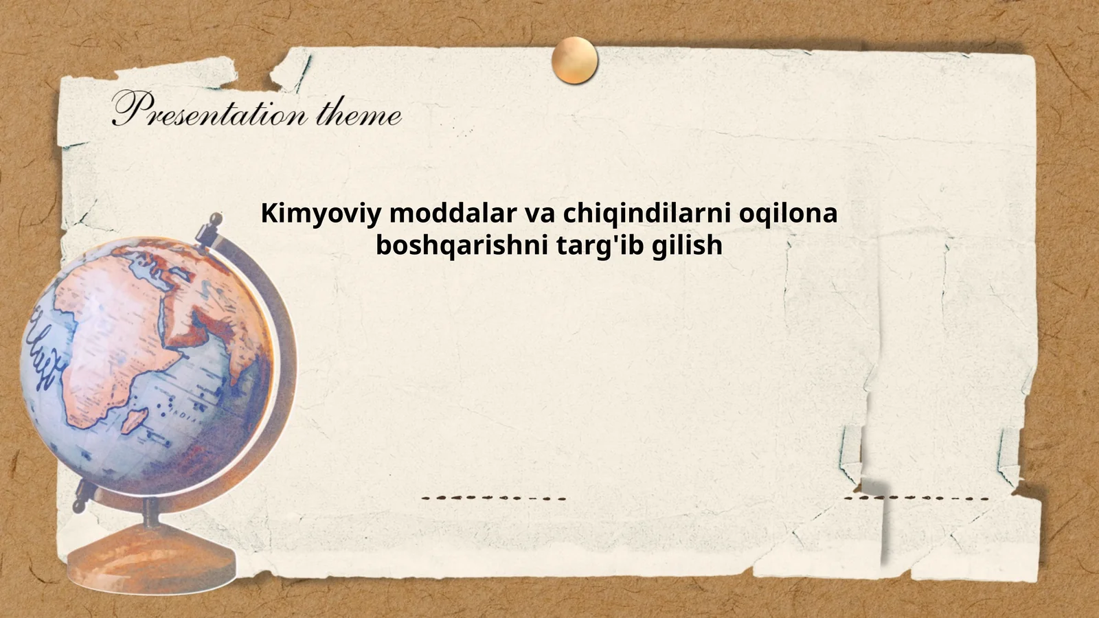 Kimyoviy moddalar va chiqindilarni oqilona boshqarishni targ'ib gilish