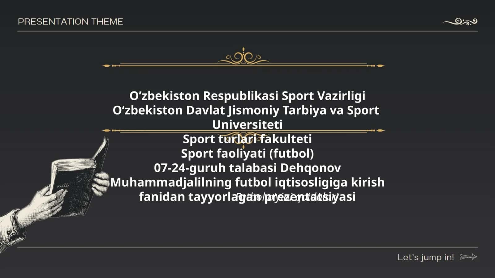 Futbol iqtisosligi prezentatsiyasi