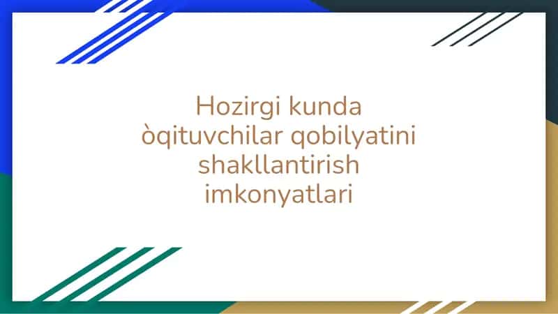 Kasbiy kompatensiyalarni rivojlantirish