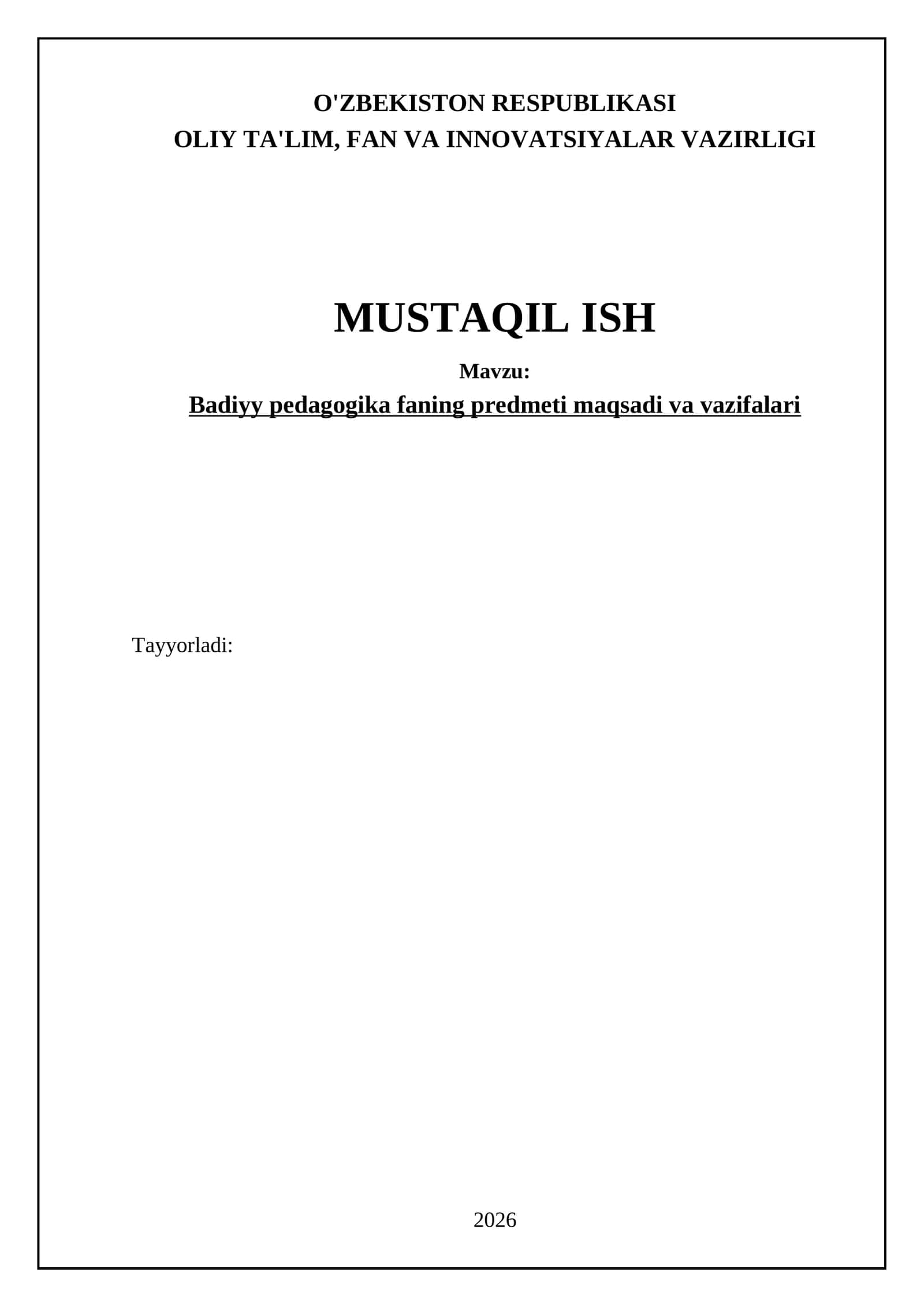 Badiiy pedagogika: Predmet va mohiyati