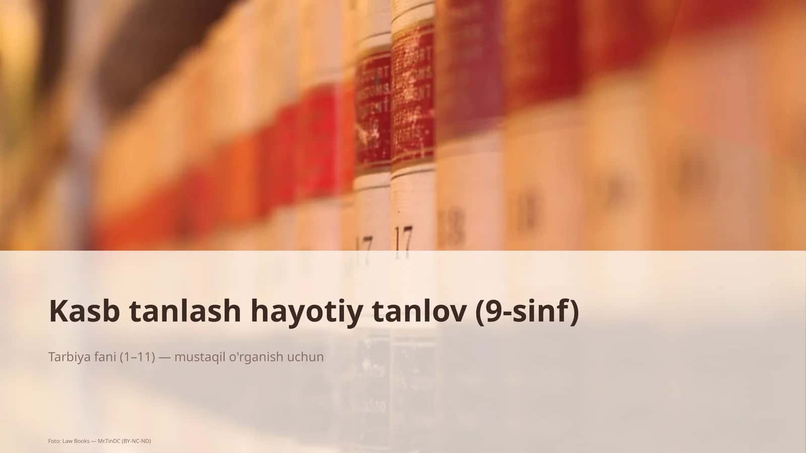 Kasb tanlash hayotiy tanlov (9-sinf)