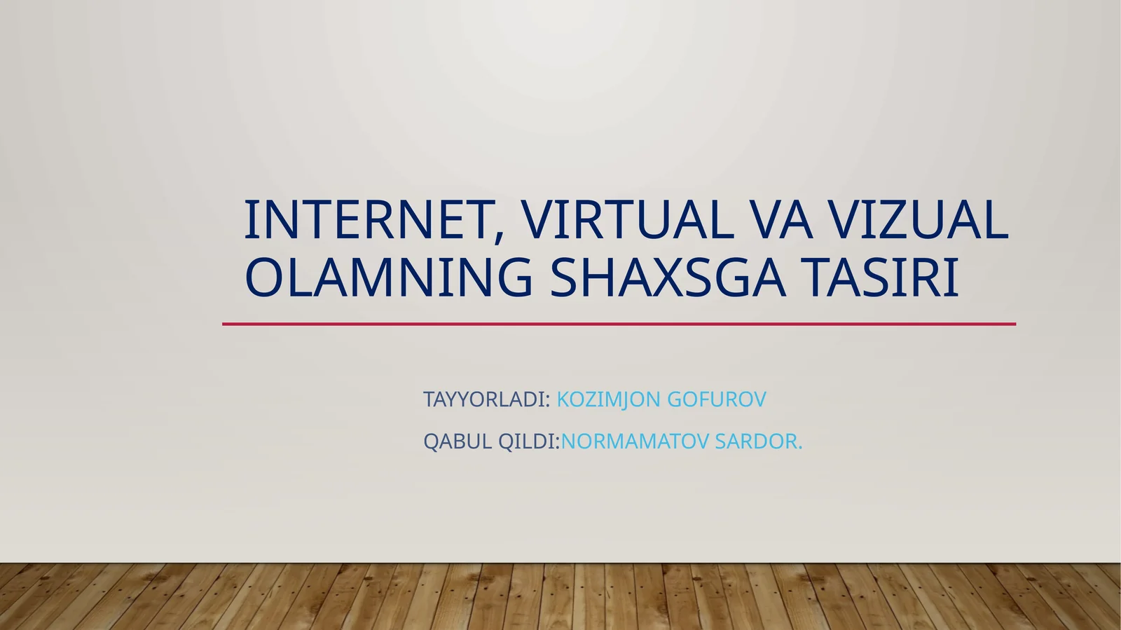 Internet, virtual va vizual olamning shaxsga ta'siri