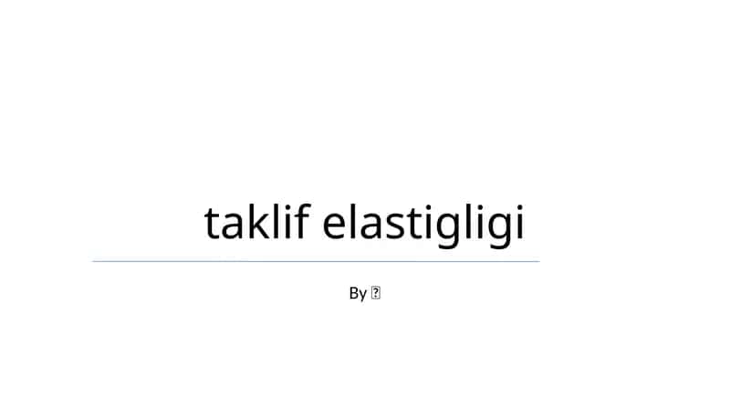 Taklif elastigligi
