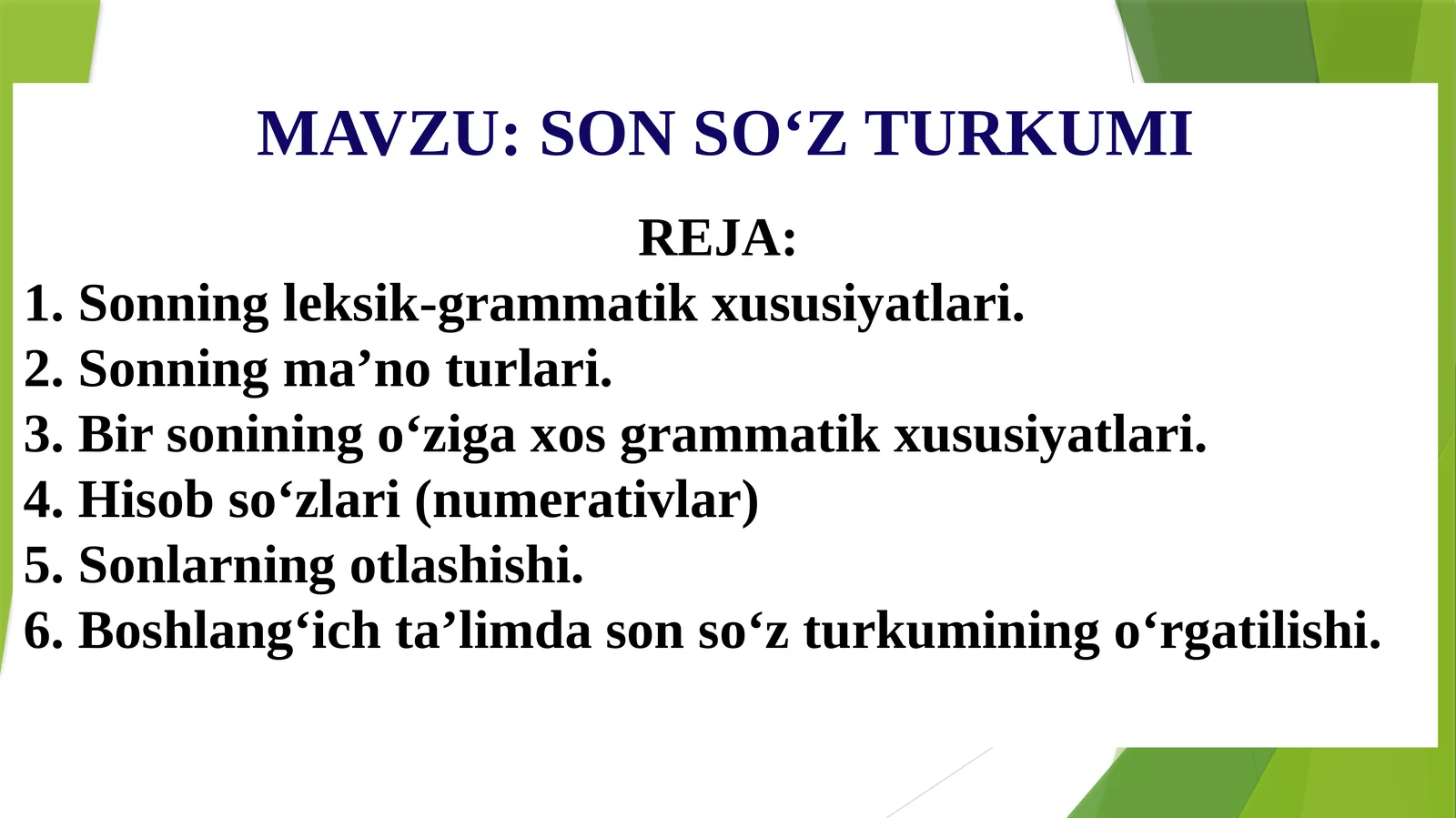 SON SO‘Z TURKUMI