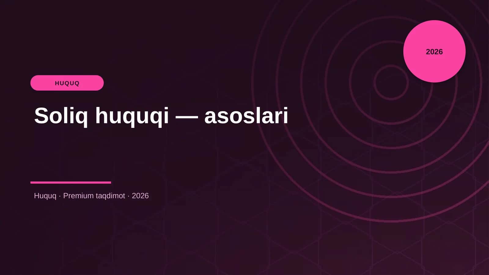 Soliq huquqi - asoslari