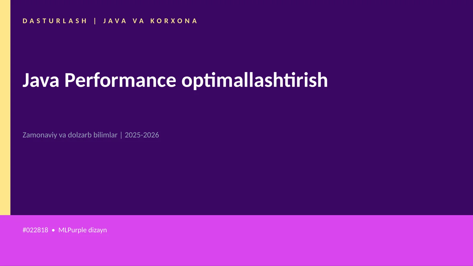Java Performance optimallashtirish