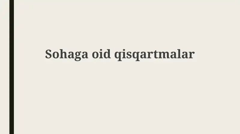 Soha Qisqartmalari: Ta'rif va To'liq Shakllar