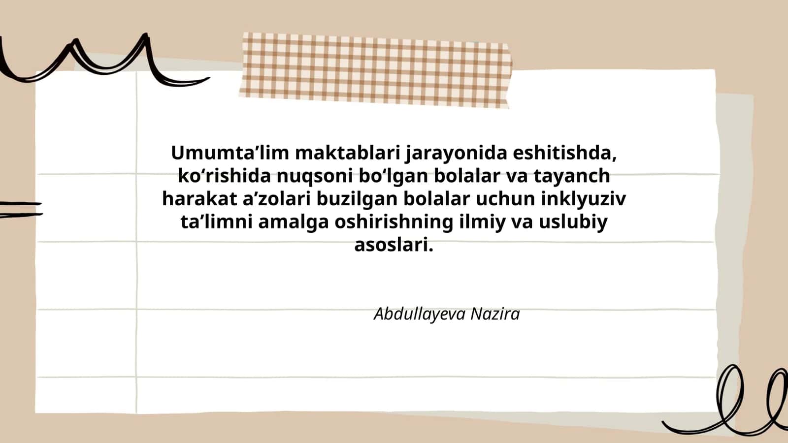 Inklyuziv taʼlimning ilmiy va uslubiy asoslari