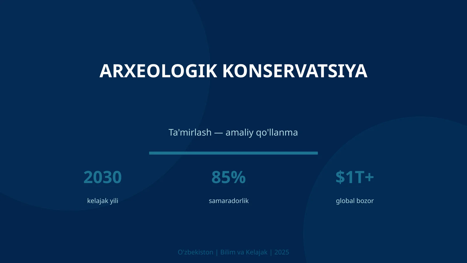 ARXEOLOGIK KONSERVATSIYA Ta'mirlash — amaliy qo'llanma