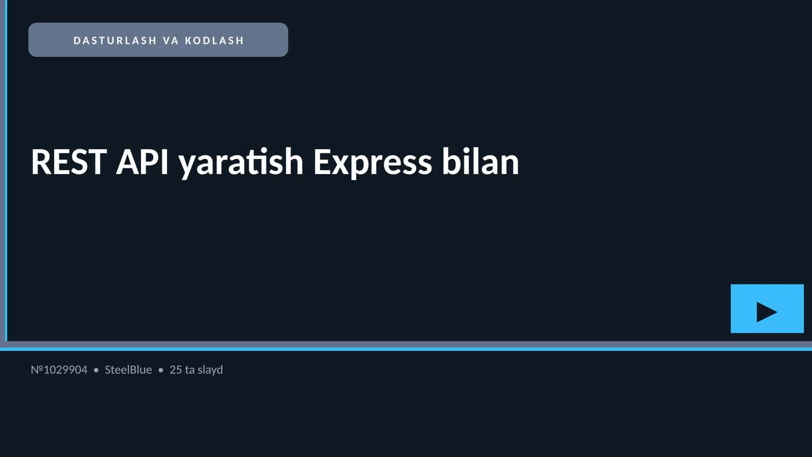 REST API yaratish Express bilan
