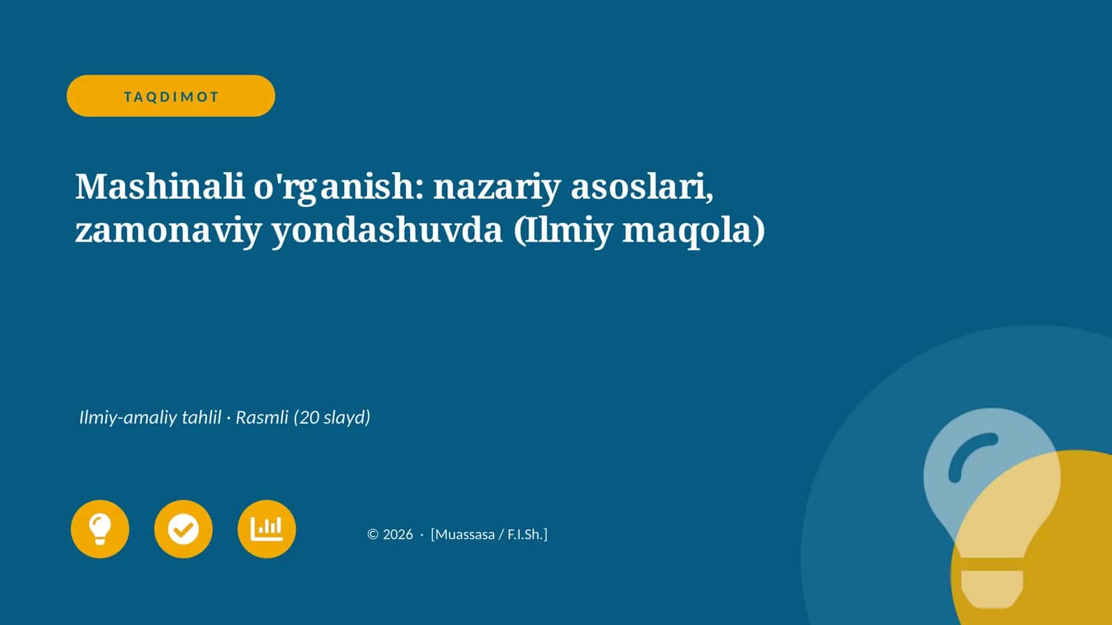 Mashinali o'rganish: nazariy asoslari, zamonaviy yondashuvda