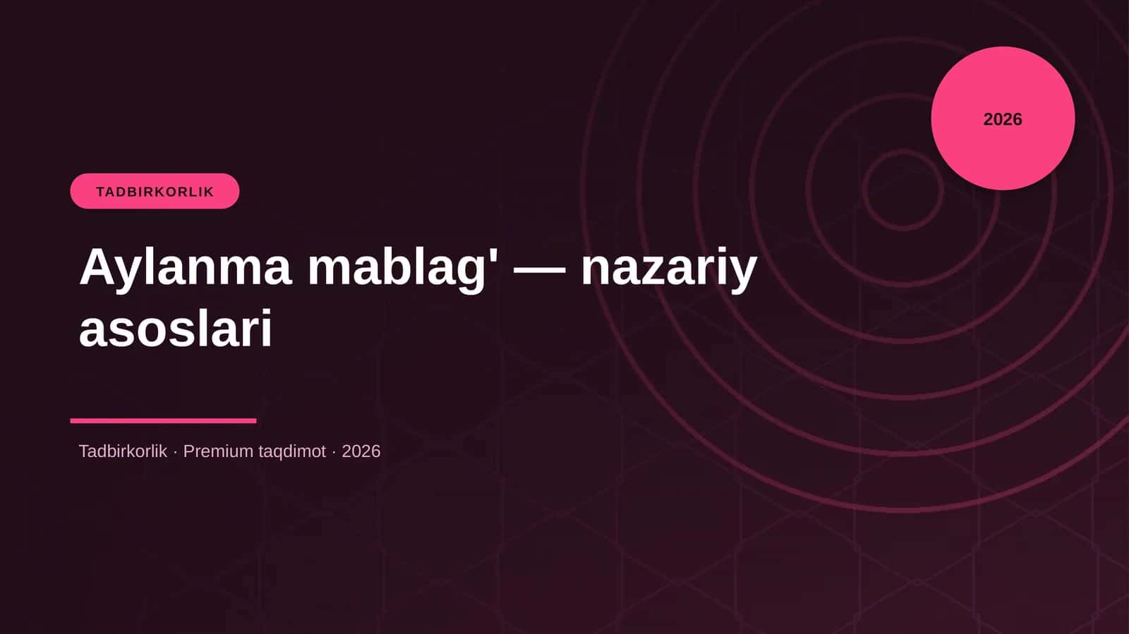 Aylanma mablag' — nazariy asoslari