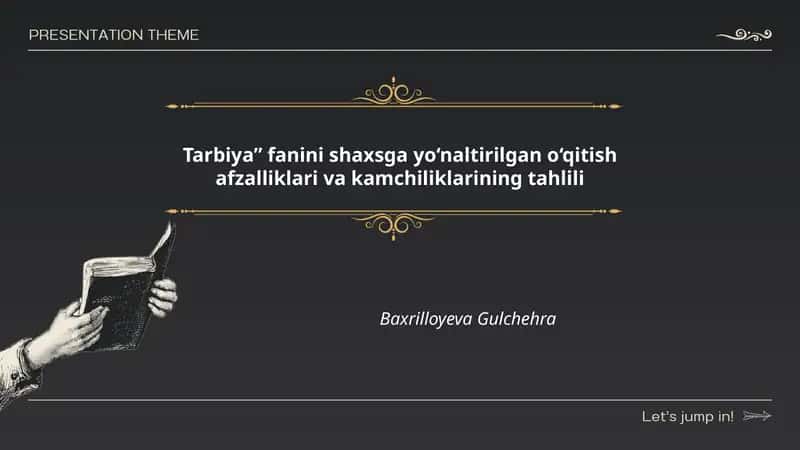 Tarbiya fanini shaxsga yo‘naltirilgan o‘qitish afzalliklari va kamchiliklarining tahlili