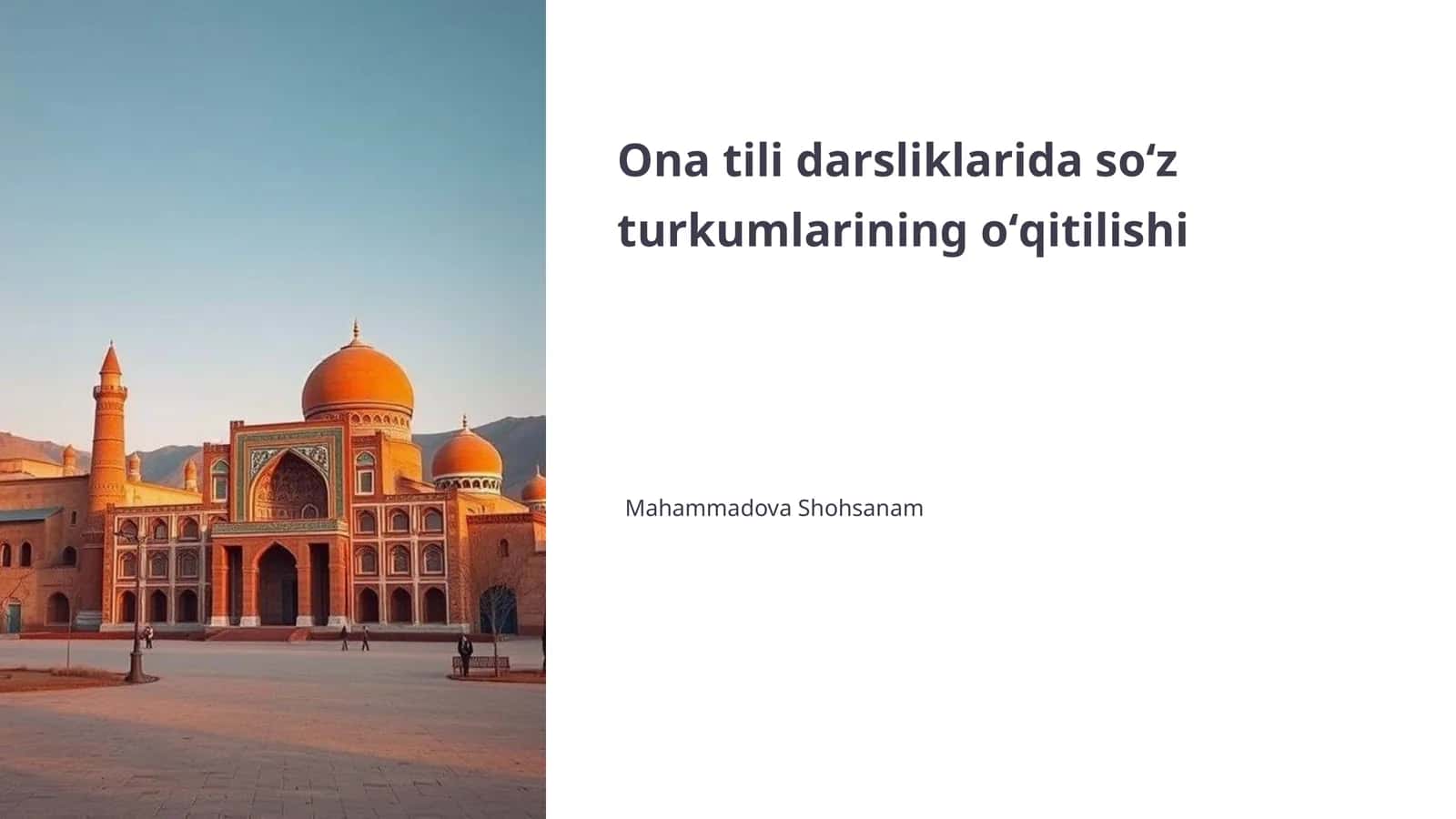 Ona tili darsliklarida soʻz turkumlarining oʻqitilishi