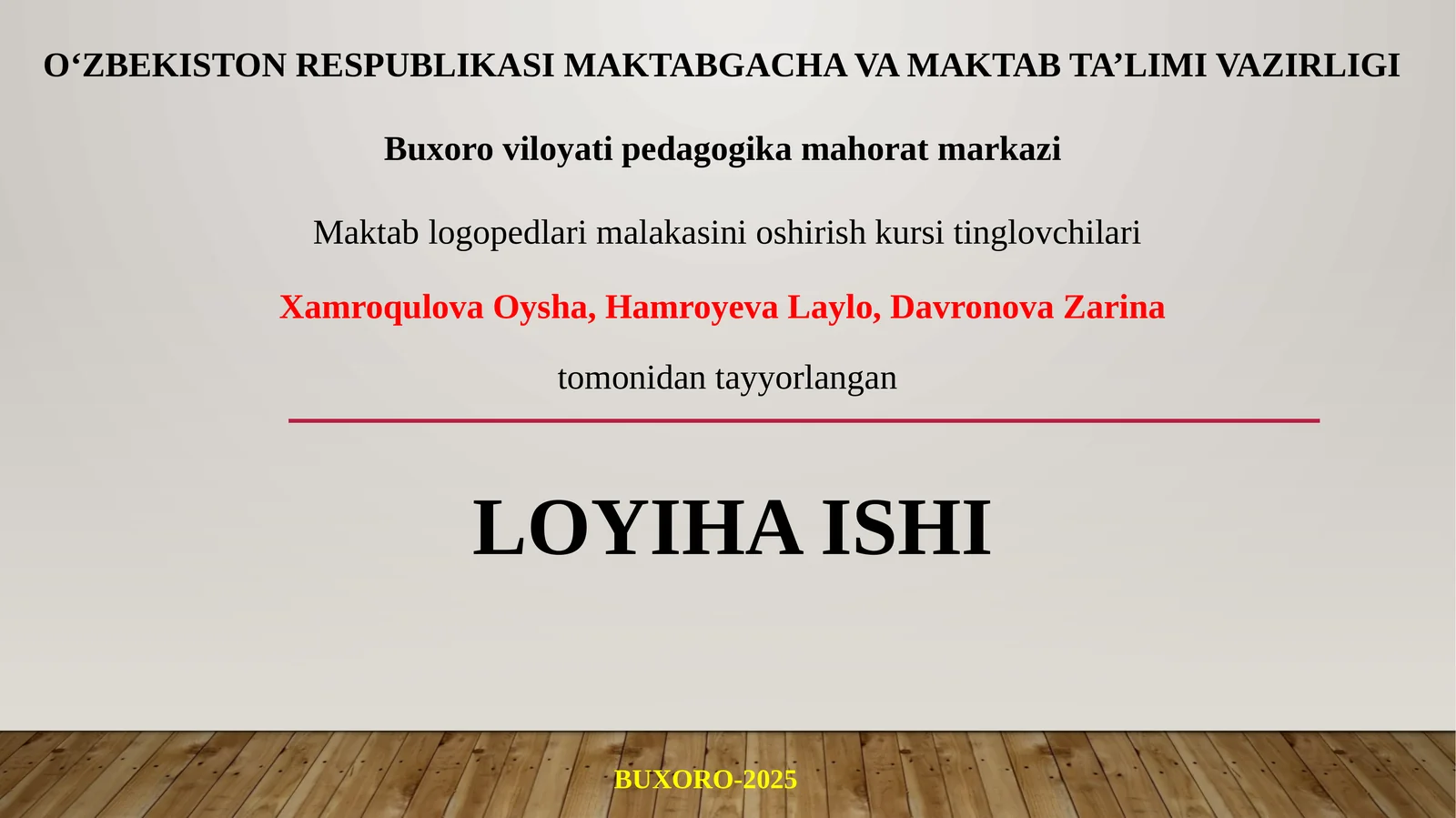 Maktab logopedlari malakasini oshirish kursi