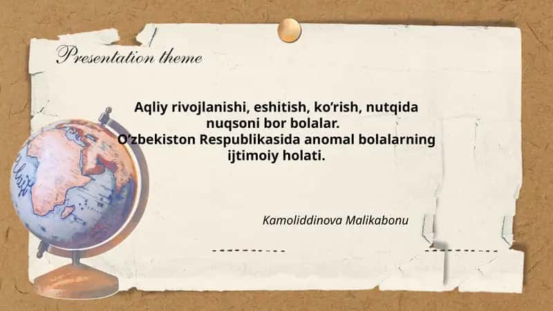 O‘zbekiston Respublikasida Aqliy Nuqsoni Bor Bolalarning Statistikasi