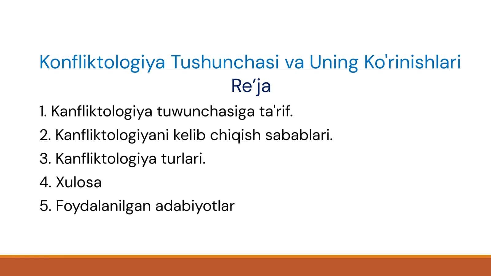 Konfliktologiya Tushunchasi va Uning Ko'rinishlari