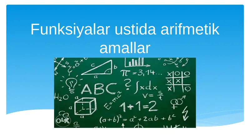 Funksiyalar ustida arifmetik amallar