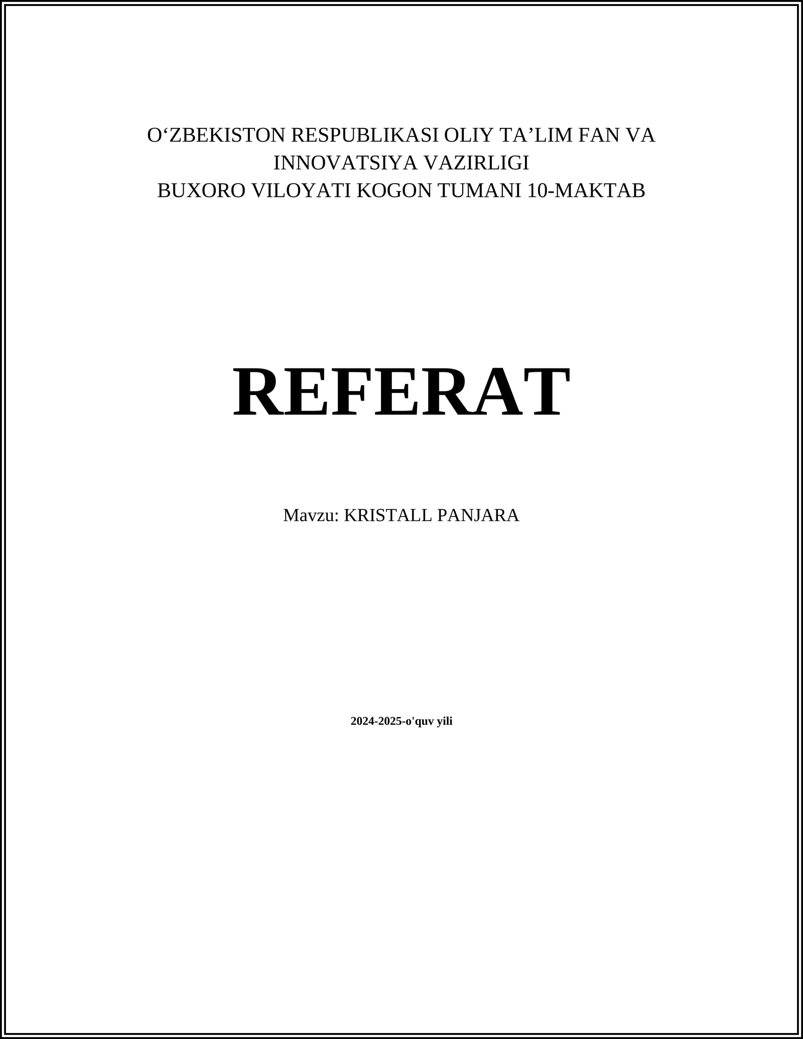 KRISTALL PANJARA