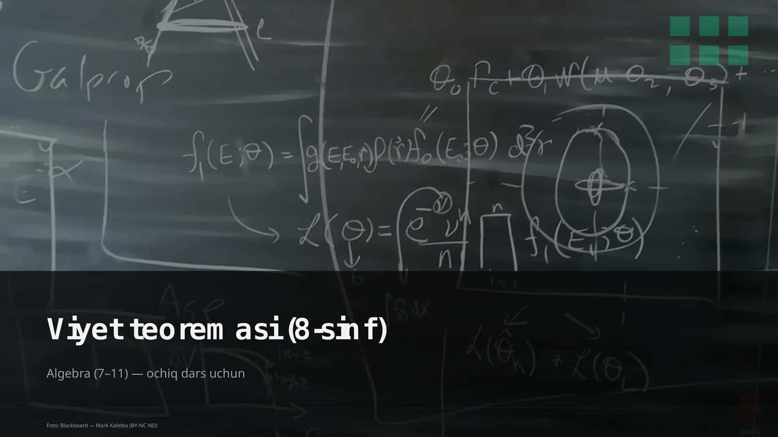 Viyet teoremasi (8-sinf)