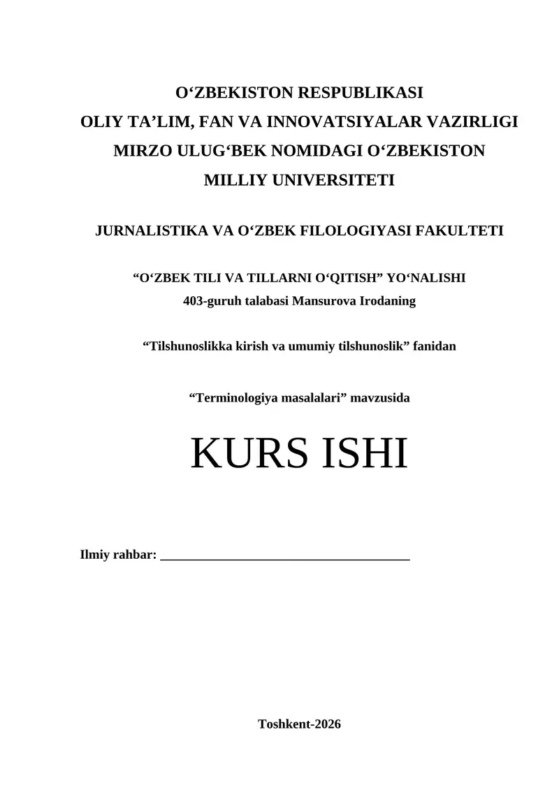 Terminologiya masalalari