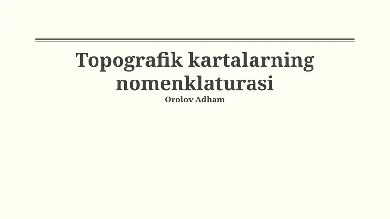 Topografik kartalarning nomenklaturasi