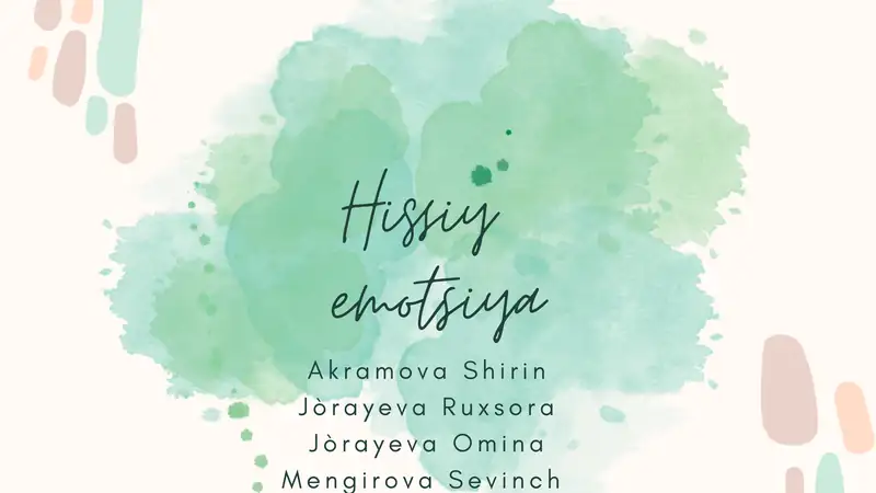 Hissiyot va Emotsiya