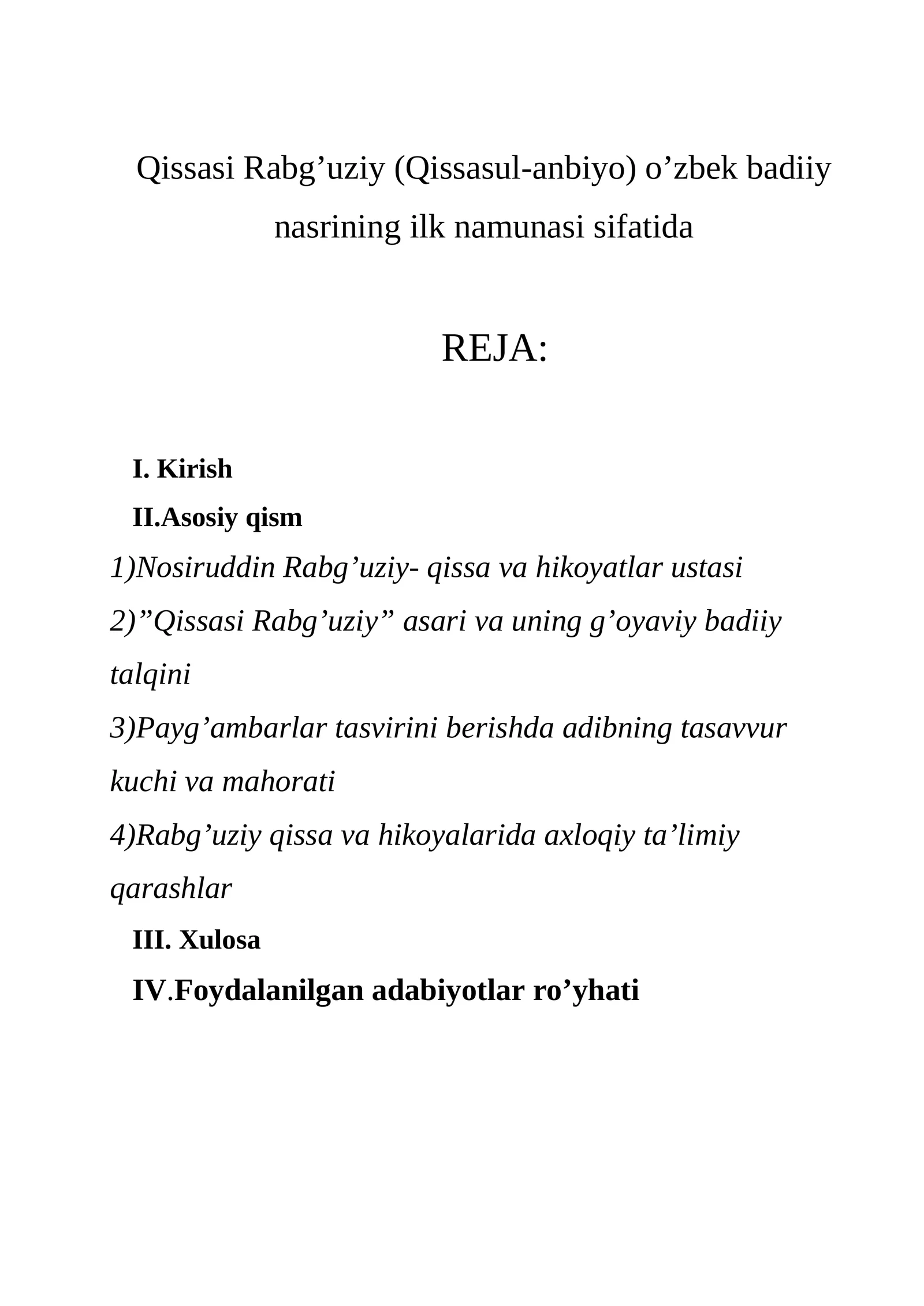 Qissasi Rabg’uziy (Qissasul-anbiyo)
