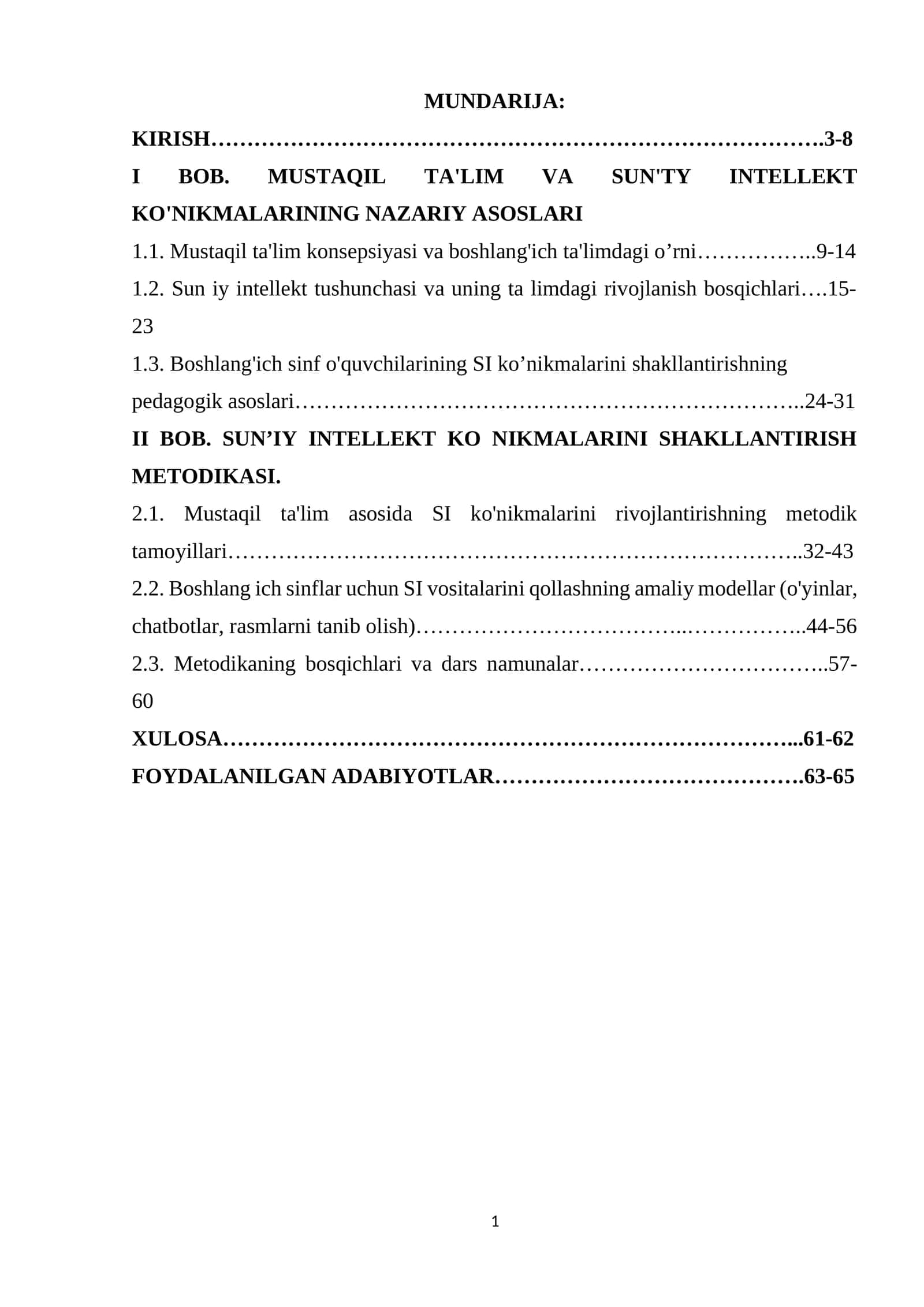 MUSTAQIL TA'LIM VA SUN'TY INTELLEKT KO'NIKMALARINING NAZARIY ASOSLARI