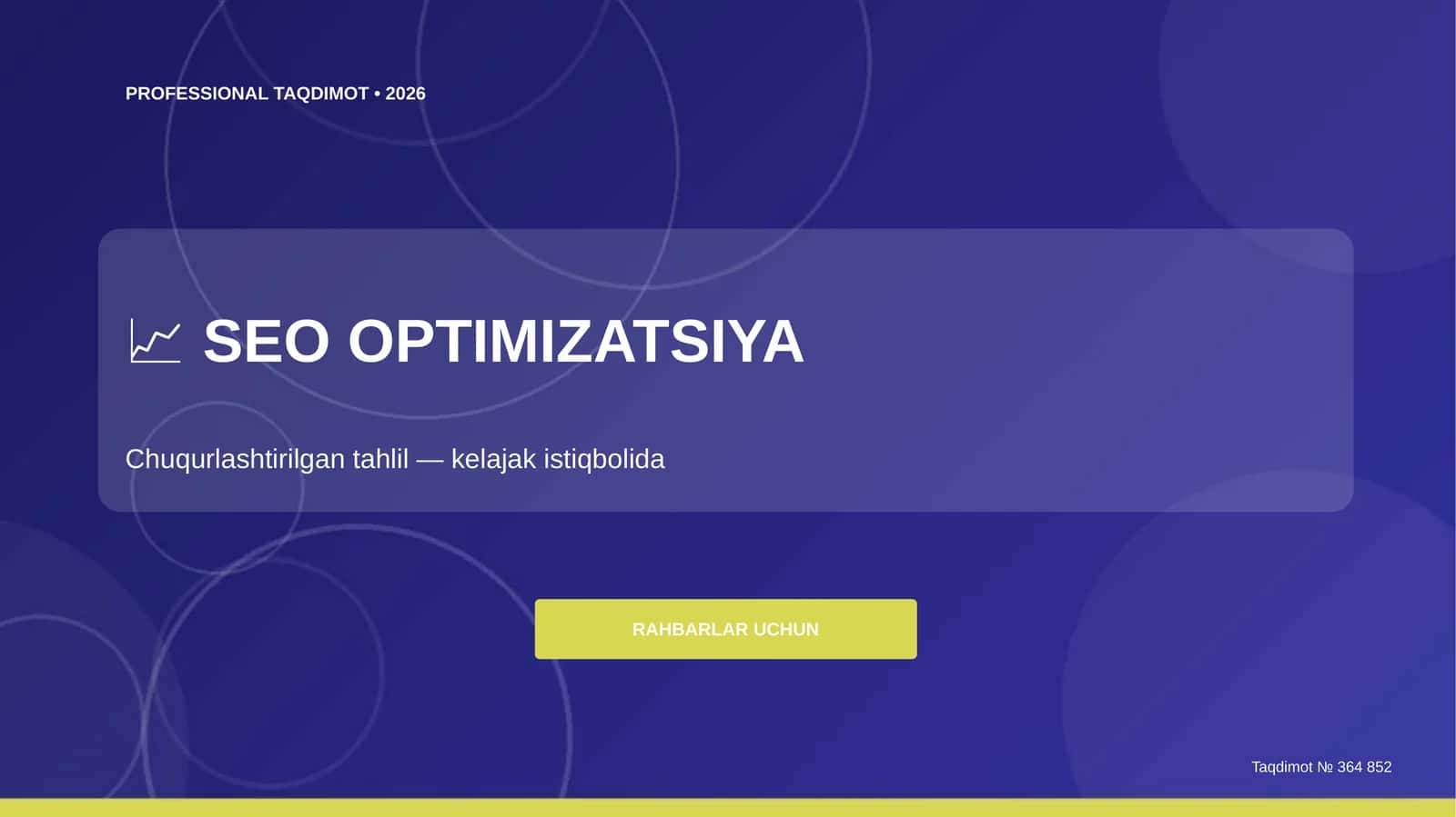 SEO optimizatsiya: chuqurlashtirilgan tahlil (kelajak istiqbolida) [rahbarlar uchun]