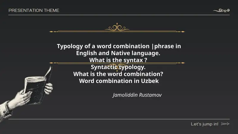 Typology of a word combination