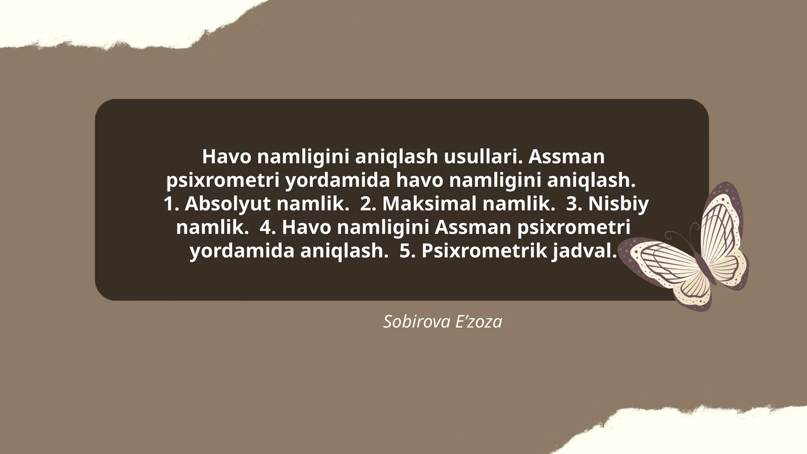 Havo namligini aniqlash usullari