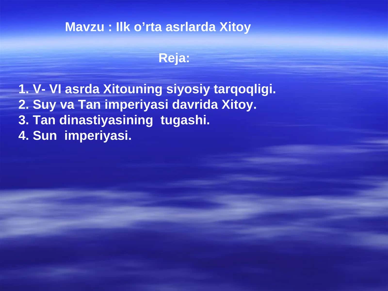 Ilk o’rta asrlarda Xitoy