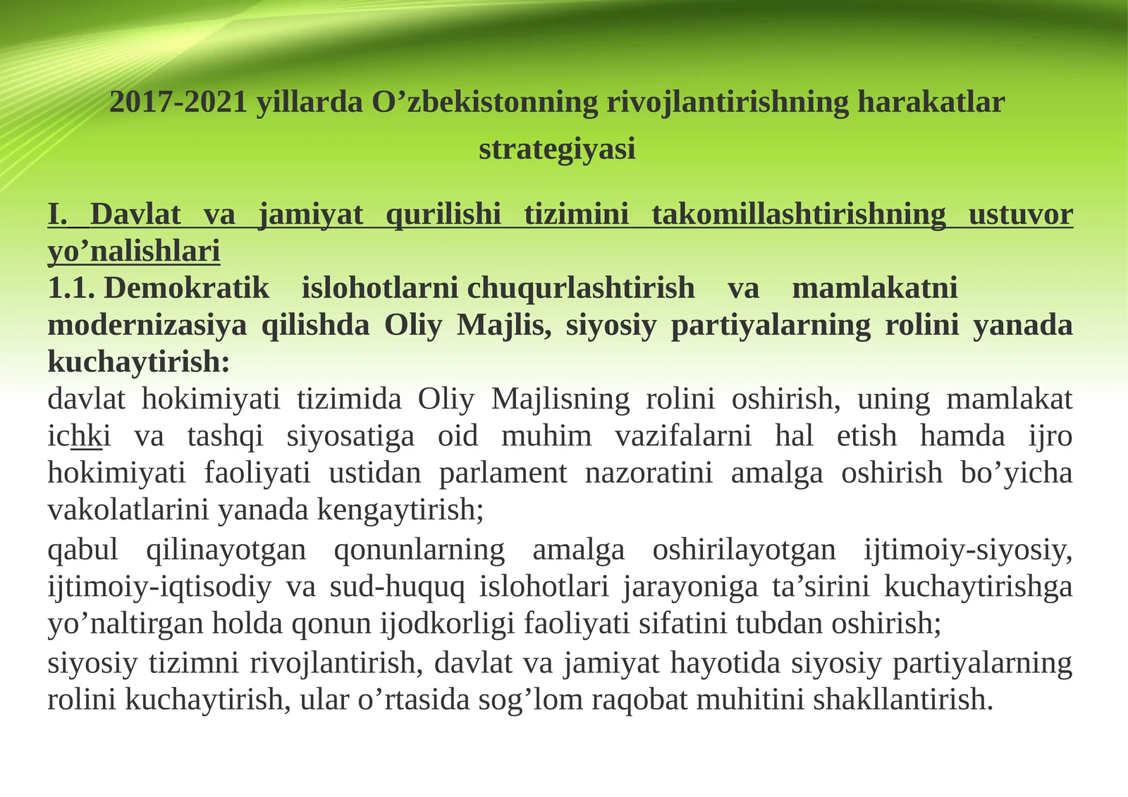 Rivojlanish harakatlari