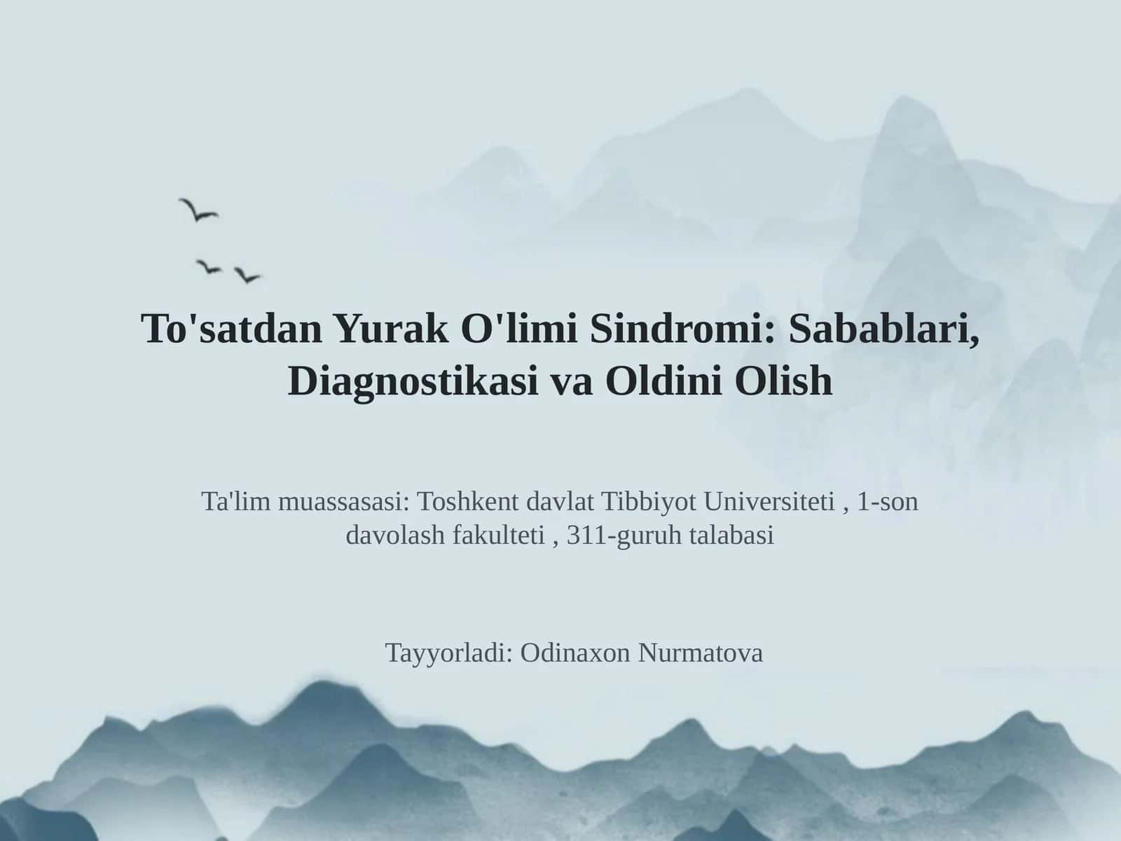 To'satdan Yurak O'limi Sindromi: Sabablari, Diagnostikasi va Oldini Olish