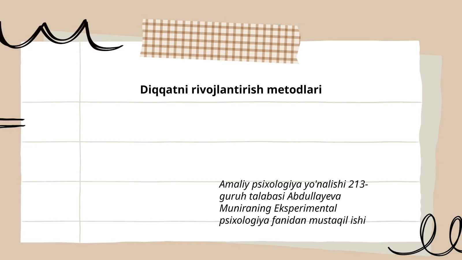 Diqqatni rivojlantirish metodlari