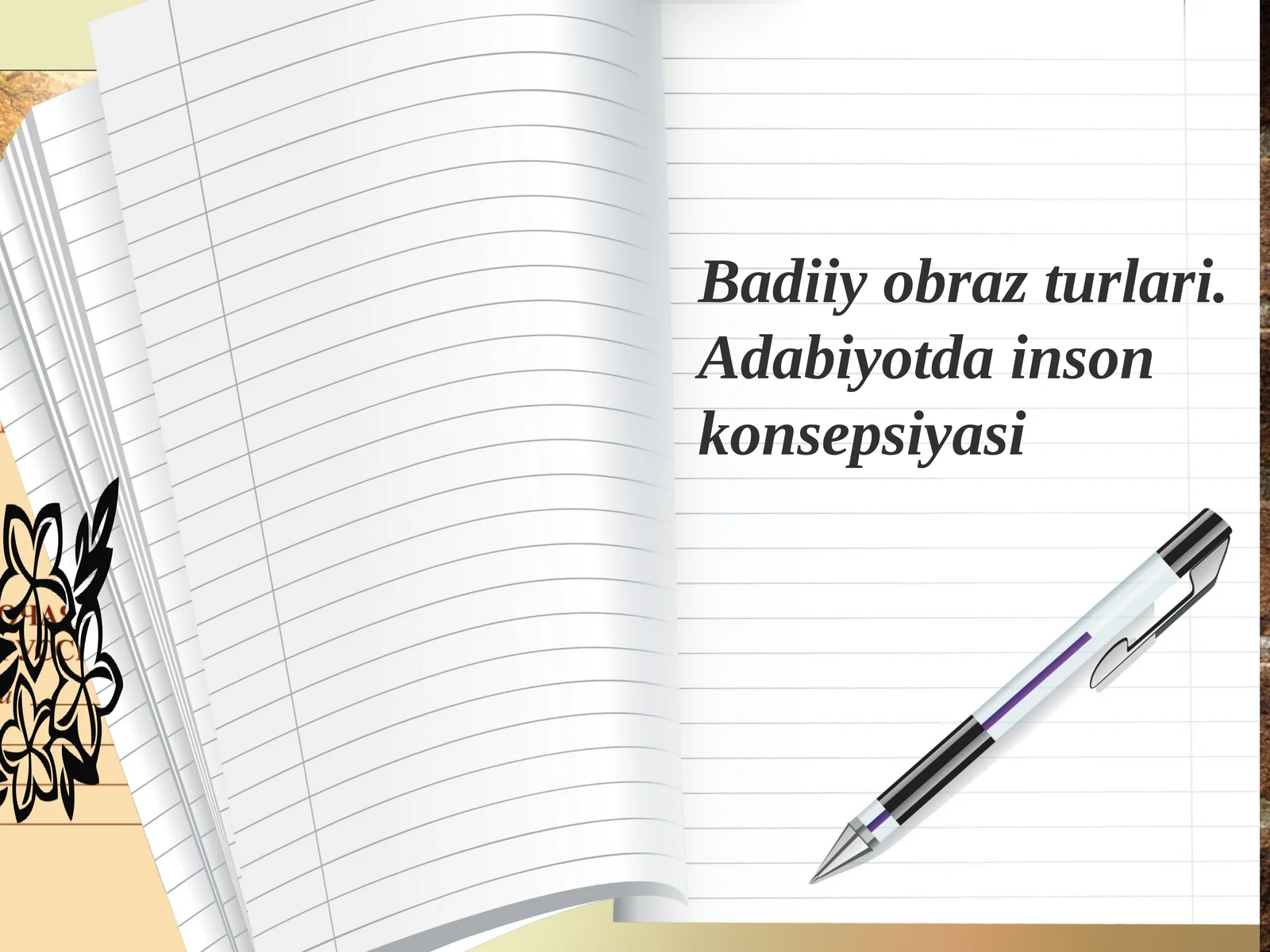 Badiiy obraz turlari. Adabiyotda inson konsepsiyasi