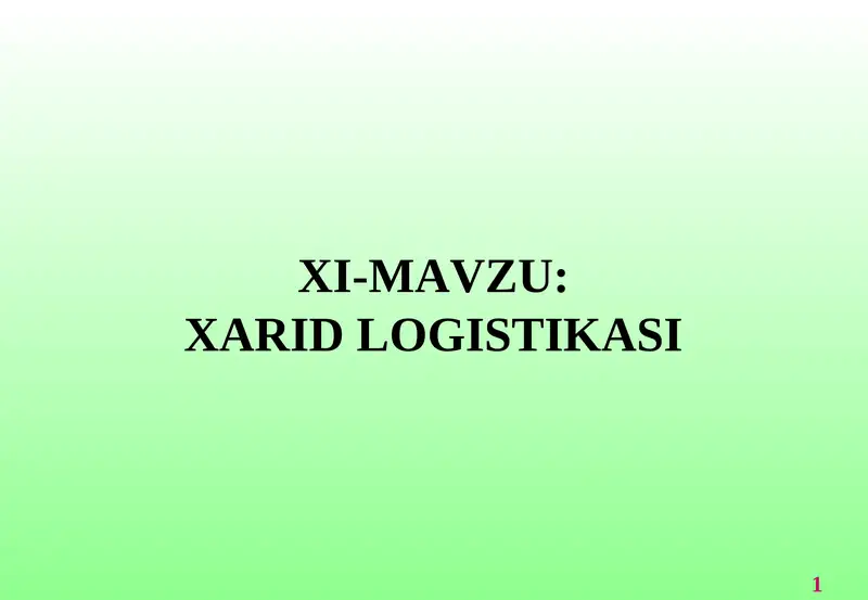 Xarid logistikasi