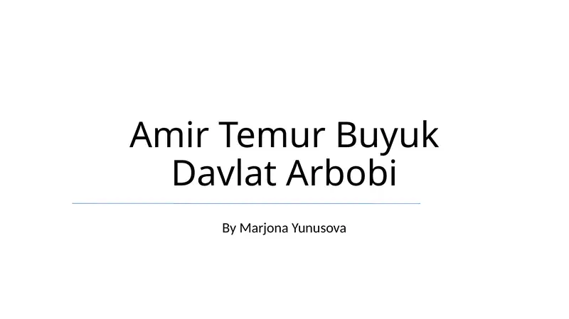 Amir Temur Buyuk Davlat Arbobi