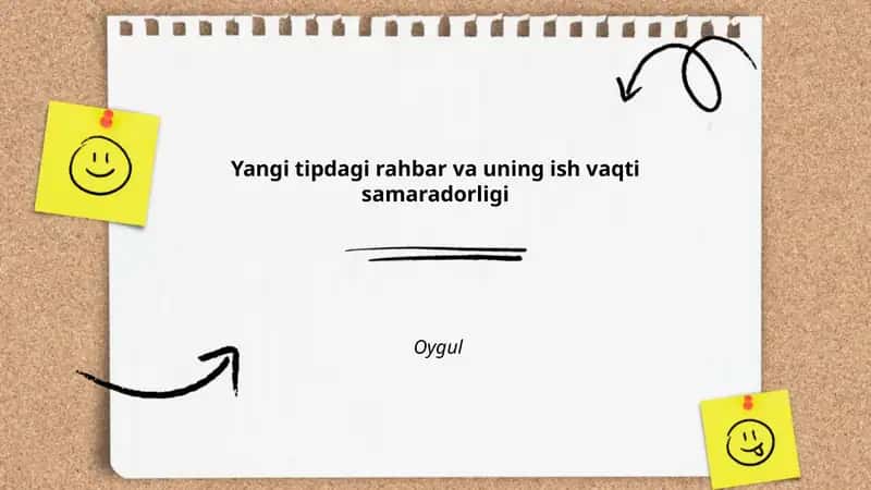 Yangi tipdagi rahbar va uning ish vaqti samaradorligi