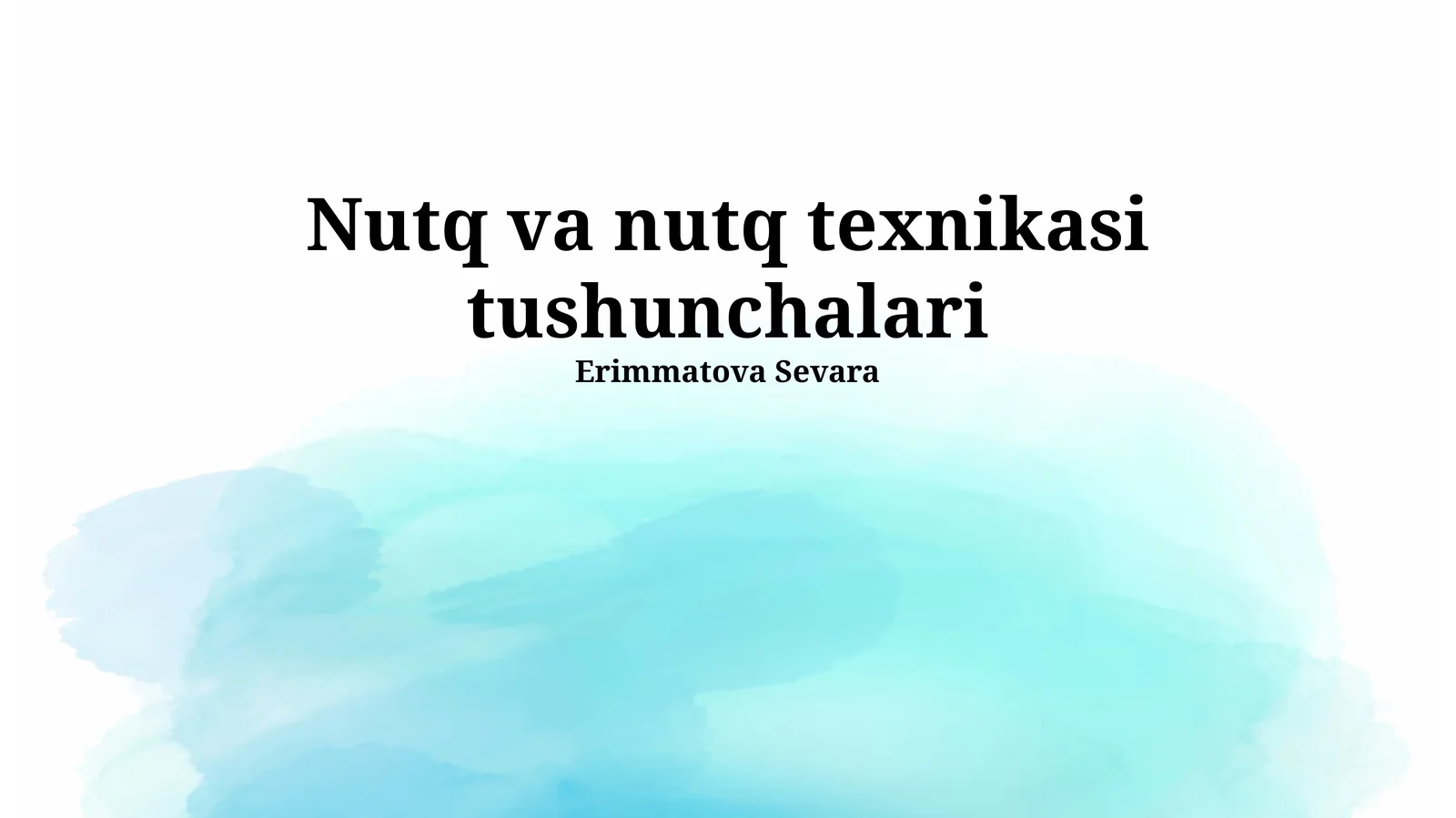 Nutq va nutq texnikasi tushunchalari