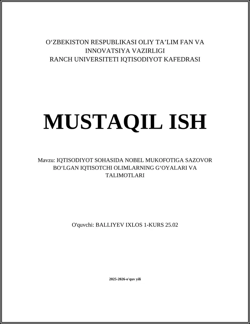 Monetarizm va Milton Friedmanning pul nazariyasi