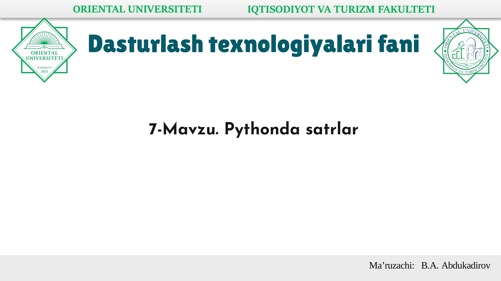 Pythonda satrlar