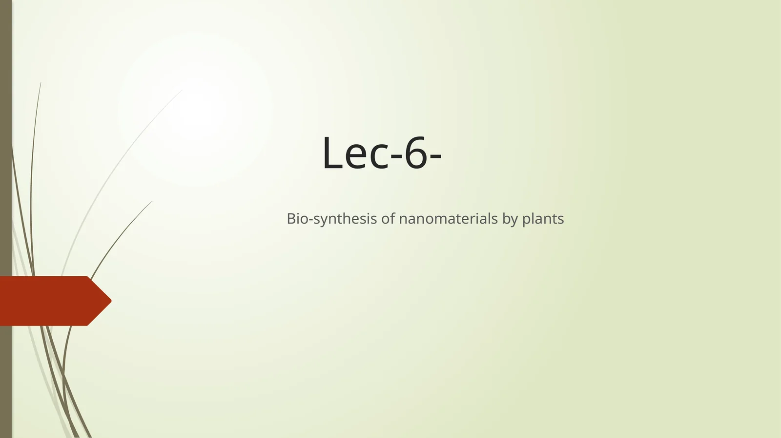 Bio-synthesis of nanomaterials by plants