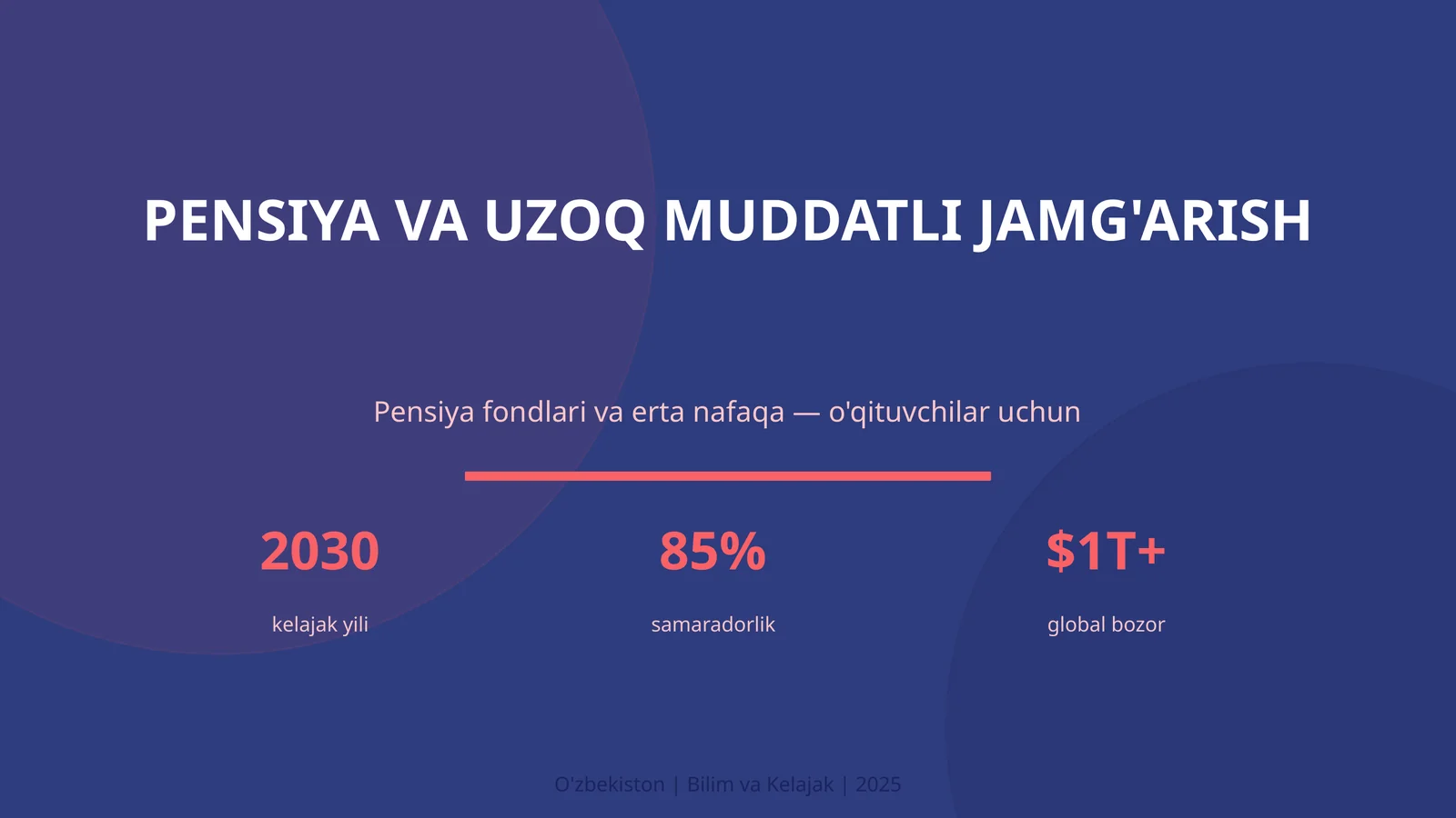 Pensiya va uzoq muddatli jamg'arish