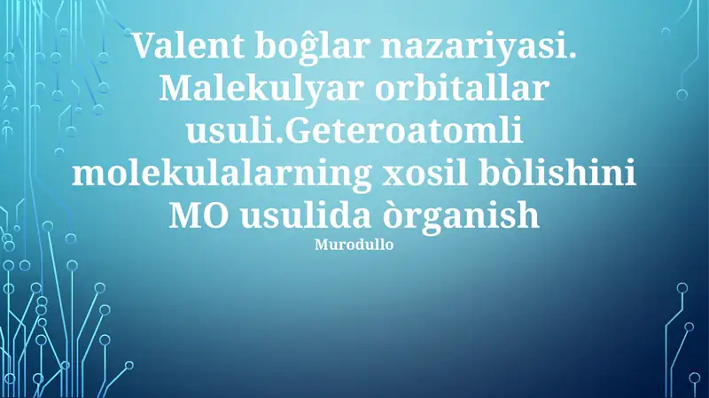 Valent bog'lar nazariyasi